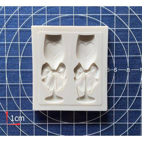 Cake Tool 1 pc cup bow Silicone Mold Mould Wedding Cake Border Fondant Cake Decorating Clay Molds
