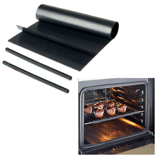 Baking Pan Protector Set: 2pc Large Non Stick Oven Liner+ 2 Oven Rack Guards Baking Spill Mats Barbecue Pad Baking Accessories