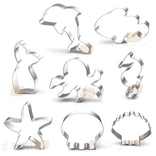 Ocean Animals Cookie Cutters Shell Starfish Seahorse Dolphin Shape Biscuits Fondant Tools K009