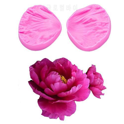 3D Peony Flower Petals Embossed Silicone Mold Relief Fondant Cake Decorating Tools Chocolate Gumpaste Candy Clay Moulds FT-1028