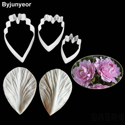 Large Silicone Peony Petal Veiner Flower Silicone Molds Fondant Sugarcraft Clay Water Paper Moulds,Gumpaste Cutters CS216