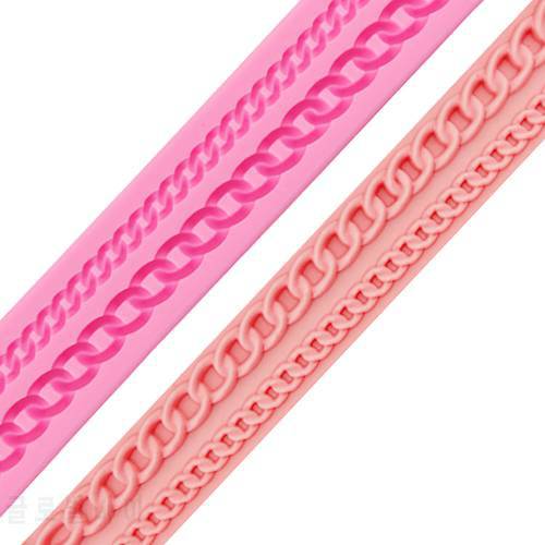 M0295 Long lace Bag Chain Shaped Silicone Mold Cake Decoration Fondant Cake 3D Mould Silicone Mould DIY
