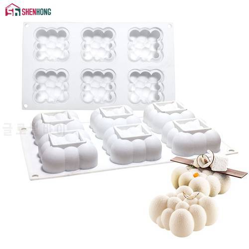 SHENHONG 6 Hole Cloud Silicone Cake Mold For Baking Mousse Chocolate Sponge Moulds Pans Cake Decorating Tools accessories Moule