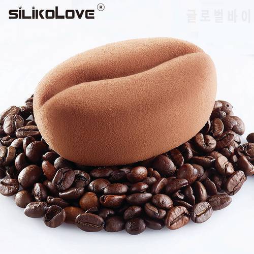 SILIKOLOVE 6 Forms Coffee Bean Mousse Cake Mold Silicone Pastry Molds for Baking French Dessert Cake Decorating Tools