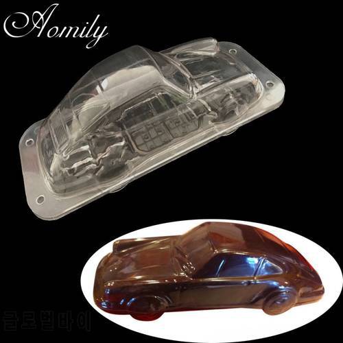 Aomily 3D Car Shape Plastic Chocolate Cake Mold Polycarbonate Pudding Jelly Candy Ice Mould Homemade Dessert DIY Kitchen Baking