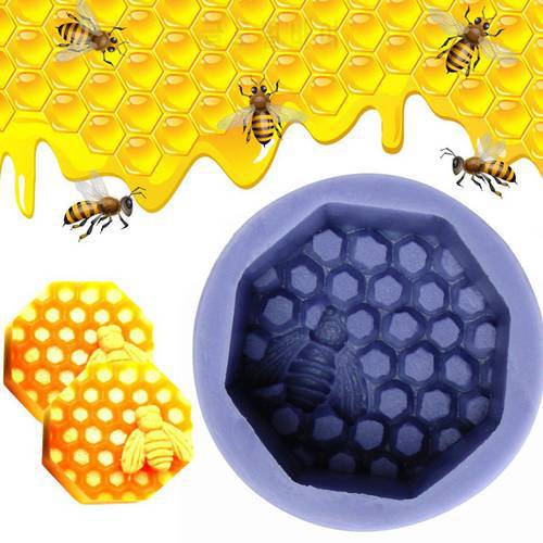 JX-LCLYL Silicone Bee Honeycomb Fondant Mold Soap Cake Chocolate Pastry DIY Baking Mould