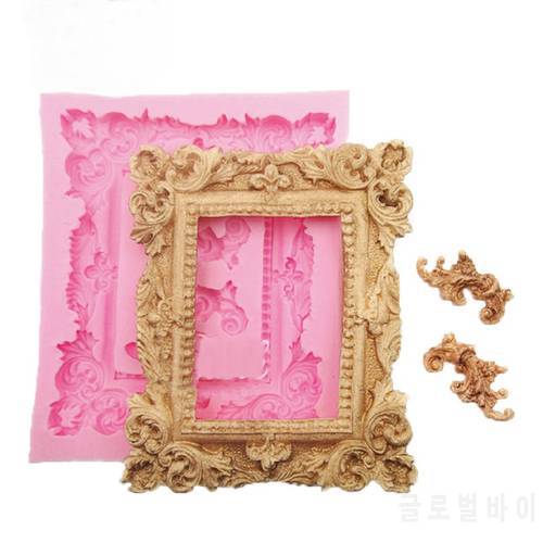 3D Photo Frame Silicone Mold For Baking Cake Decorating Tools Retro Frame Chocolate Soap Mold Cake Kitchen Baking Accessories