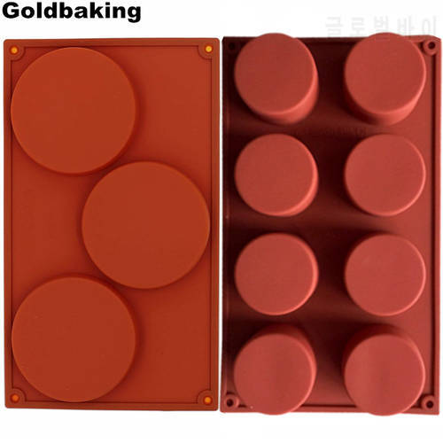 Goldbaking Cylinder Silicone Mold For Handmade Jelly Pudding Round Cylinder Soap Cupcake Silicone Mold 3 Size for Option