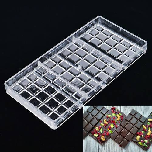 Polycarbonate Chocolate Bar Mold Fondant Shapes Candy Jelly Mould Plastic Baking Pastry Mould Bakeware