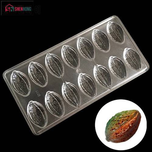 SHENHONG Cocoa Beans Chocolate Mould Nut Shaped Polycarbonate Chocolate Mold 3D Candy Mold