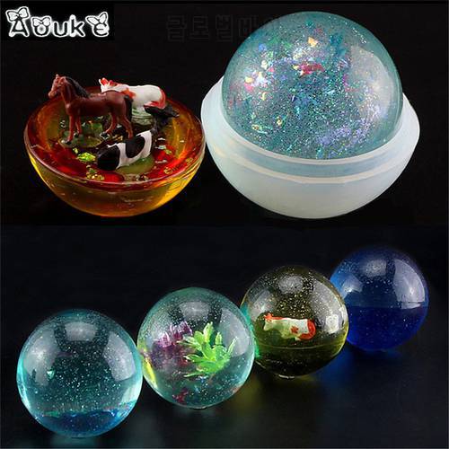 Crystal Spherical Epoxy Resin Mold DIY Necklace Pendant Tools Manual Accessories Silicone Molds Chocolate Cake Decorating Mould