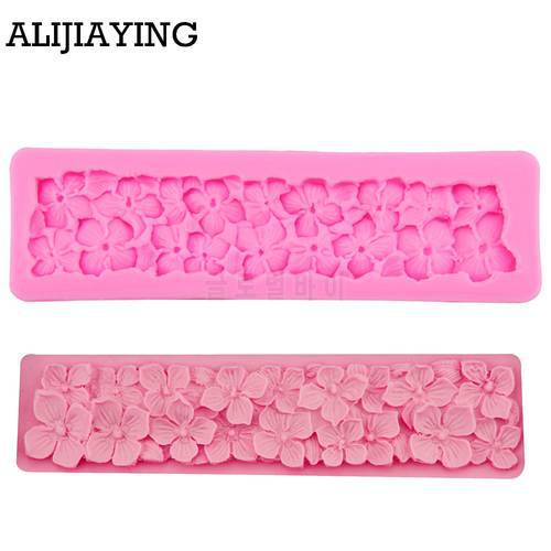 M1216 Lace Border Henna Flower Silicone Mold for Fondant Cake Decorating tools Kitchen baking Supplies