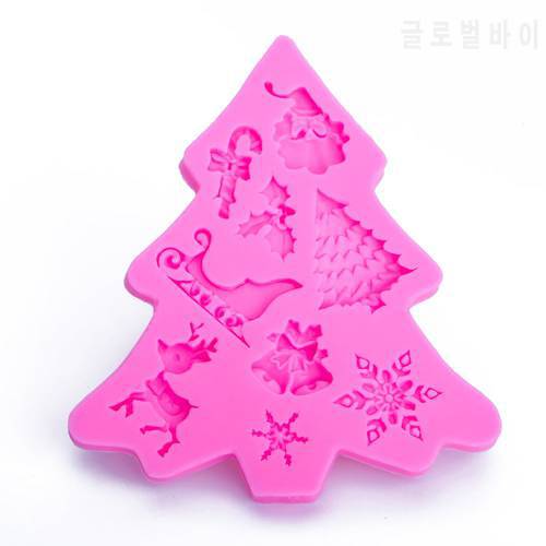 Christmas tree shape 3D Craft Relief Chocolate confectionery Silicone Mold Fondant Cake Kitchen Decorating DIY Tools FT-1101