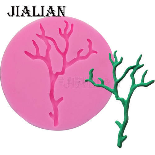 Branches Saplings tree Fondant chocolate silicone mold for cake decorating tools Clay Resin sugar Candy Sculpey T0719