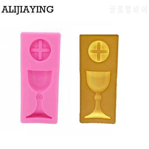M1233 DIY Cake Tool Charlice cup Baptism Trophy Silicone mold Mould Romantic communition cup Cake Baking Icing Ice