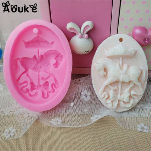 3D Carousel Silicone Mold Fondant Cake Chocolate Candy Biscuits Moulds DIY Wedding Decoration Baking Tools
