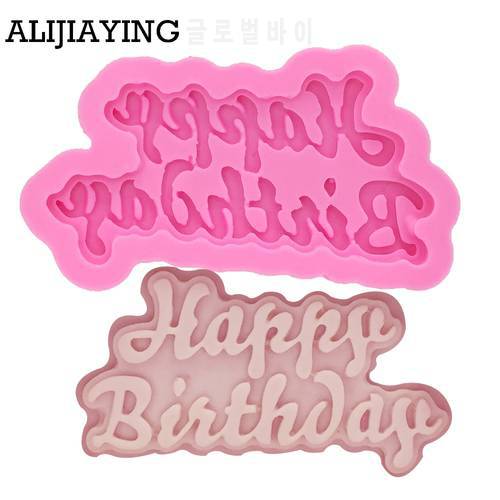 M1174 Silicone 3D Happy Birthday Letters Numers Mold For Ice Jelly Chocolate Mold Birthday Cake Decorating Tool Mould
