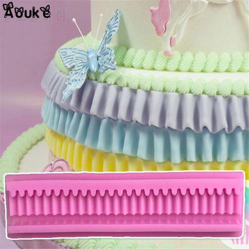 3D Wavy Long Strip Shape Fondant Cake Silicone Mold Chocolate Mould Biscuits Candy Moulds DIY Wedding Cake Decoration Tools D016