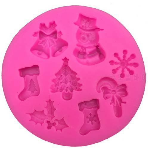 Christmas Snowman Shape fondant silicone mold kitchen baking chocolate pastry candy Clay making cupcake decoration tools FT-0130