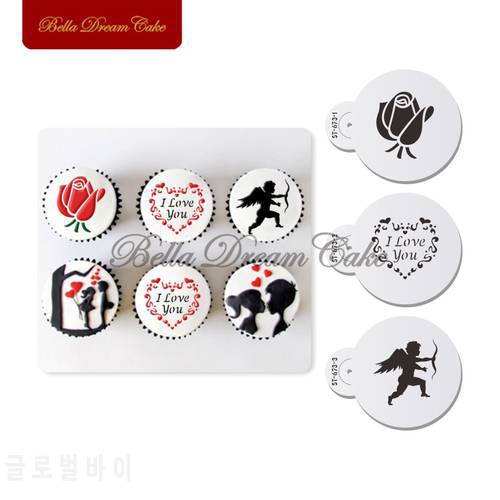 Dragonfly Butterfly Beach I Love You Design Cake Stencil Cookies Coffee Stencils Biscuits Fondant Mold Cake Decorating Tools