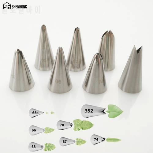 SHENHONG Leaves Tips Icing Piping Nozzle Leaf Tips Korea Stainless Steel Pastry Cake Decoration For the Kitchen Baking Tools