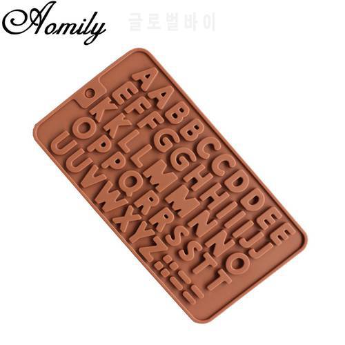 Aomily English Letter Shaped Chocolate Cake Sugar Silicone Mould Candy Ice Mini Cube Tray Kitchen Baking Pastry Tools 21*11.5cm