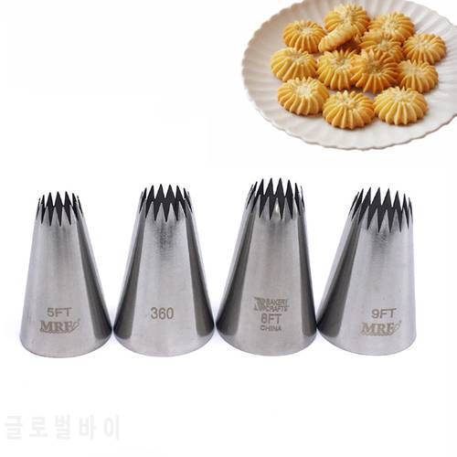 5FT/6FT/ 7FT/ 8FT/ 9FT Stainless Steel Cream Cupcake Pastry Nozzles Cake Decorating Icing Piping Tips Baking Tools