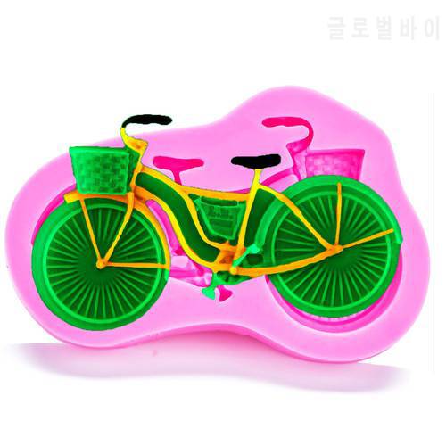 Angel Wings Food grade 3D fondant cake silicone mold Bicycle shaped for Reverse forming chocolate kitchen decoration tools F1038