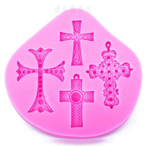 Angel Wings Food grade fondant cake silicone mold Happy Crosses for Reverse forming polymer clay chocolate decoration tools 1043