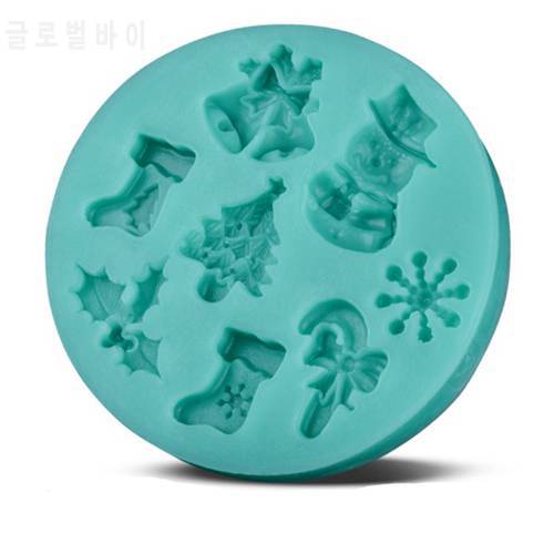 Silicone Christmas Fondant Mold Santa Claus Snowman Christmas Tree Snow Cake Decoration Baking Chocolate Biscuit Mold E813