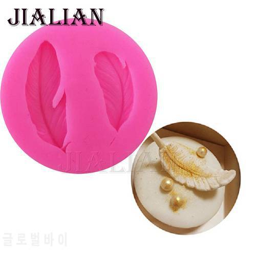 Silicone Mold 3D bird Feathers Fondant Cake Decorating baking Tools silicone mold chocolate sugar art displays T0780