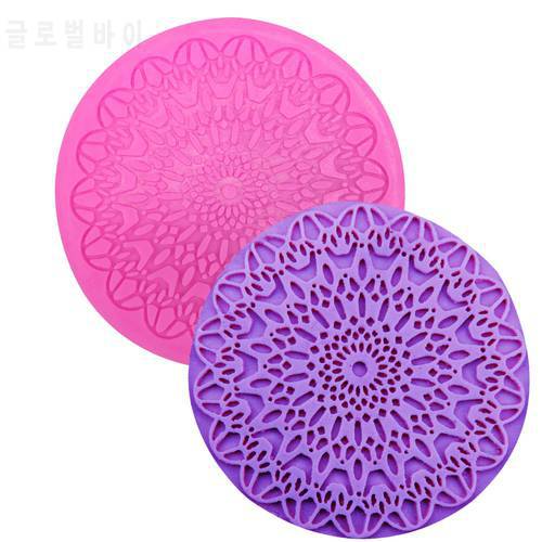 M0357 DIY Flower Patterns round Fondant lace Chocolate Moulds Silicone Mold Cake Decorating Tools Sugar Craft