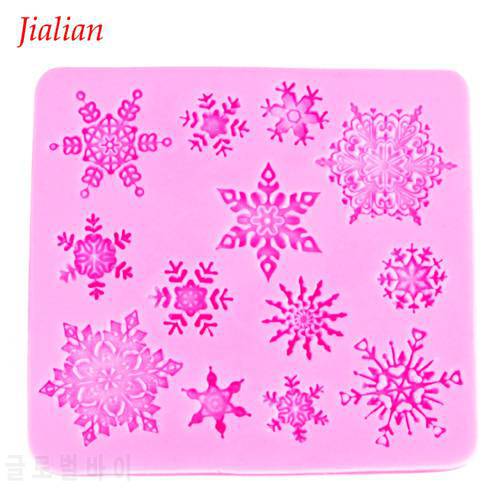 Christmas snowflake Shaped DIY chocolate fondant silicone mould confectionery accessories cupcake decoration Baking tool FT-0026