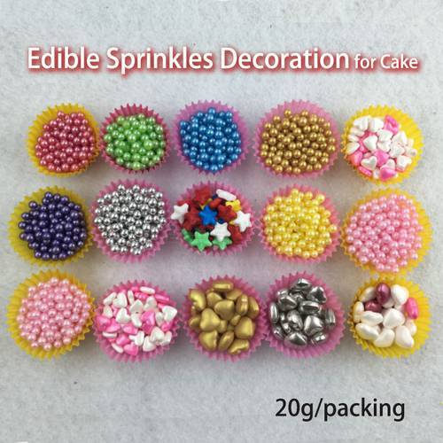 Heart,Golden Sliver,Jimmie Colorful Sprinkles Cake Edible Decoration,20g ,Decorating for Cup Cake, Dessert, Ice cream, Donuts