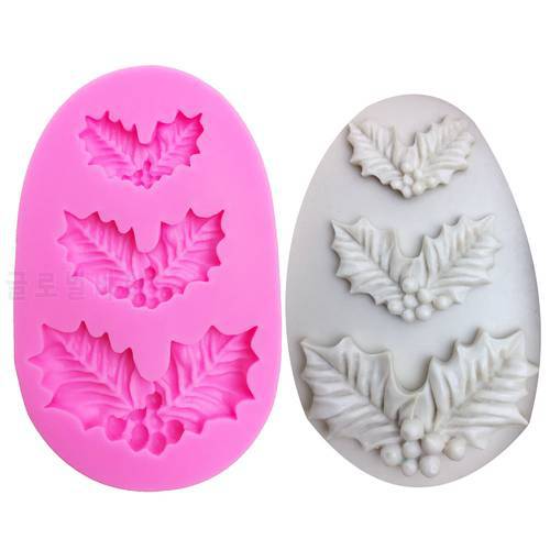 M1031 Christmas leaves Shaped silicone mold for confectionery chocolate fondant cake decoration tree leaf baking tools