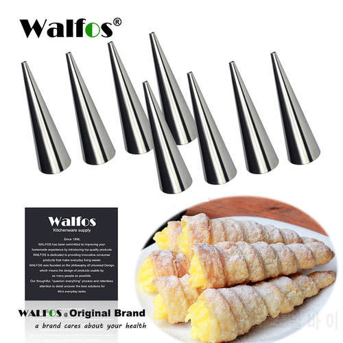 sets of 8 Large Size Stainless Steel Pastry Cream Horn Moulds Conical Tube Cone Pastry Roll Horn Mould Baking Mold Tool