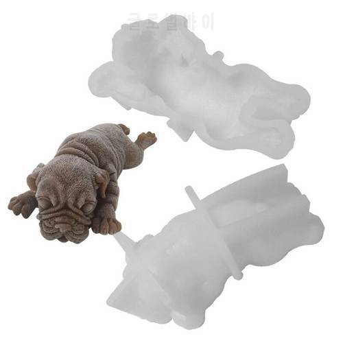 Luyou 1pcs Cute Dog Silicone Mold Mousse Cake 3D Shar Pei Mould Ice Cream Pudding Blast Chilling Tools Fondant Decoration FM1685