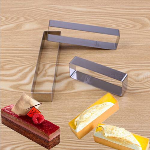 Goldbaking Small Stainless Steel Mousse Ring Rectangle Cake Ring Cookie Cutters Mousse Cake Mold