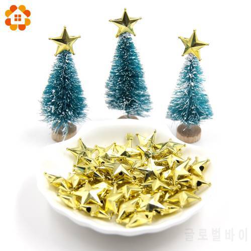 10PCS/Lot 2Sizes DIY Gold Star Topper Star Christmas Ornaments Xmas Tree Ornament Toppers DIY Craft Christmas Party Decorations