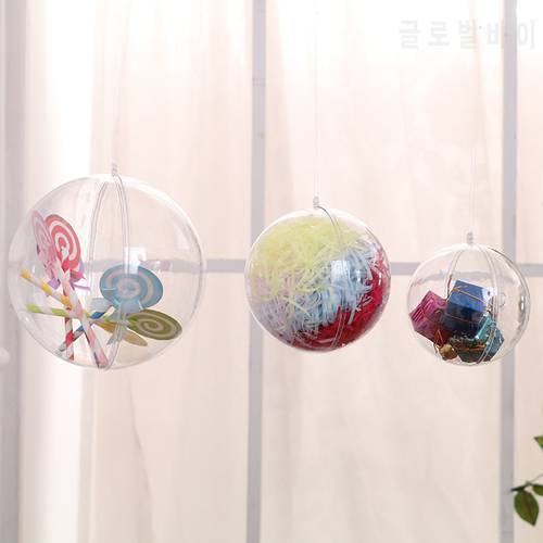 2pcs 8pcs Transparent Open Plastic Christmas Decorations Ball Clear Bauble Ornament Gift Present Box 3 4 5 6 7 8 9 10 11 12 14