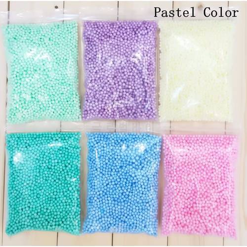 14g/bag Macarons Light Colours Pastel Foam Beads For Slime Polystyrene Foam Balls Fluffy Slime Toys Min Pastel Color Foam beads