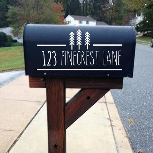 Personalized Farmhouse Mailbox Number Decals Art Decor , Customize House Number Street Address Vinyl Art Decal Sticker