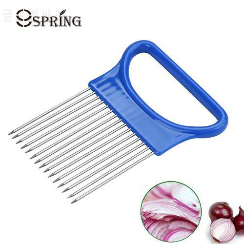 Kitchen Gadgets Easy Cut Onion Holder Stainless Steel Onion Slicing Holder Potato Slicer Vegetable Cutter Holder Cooking Tools