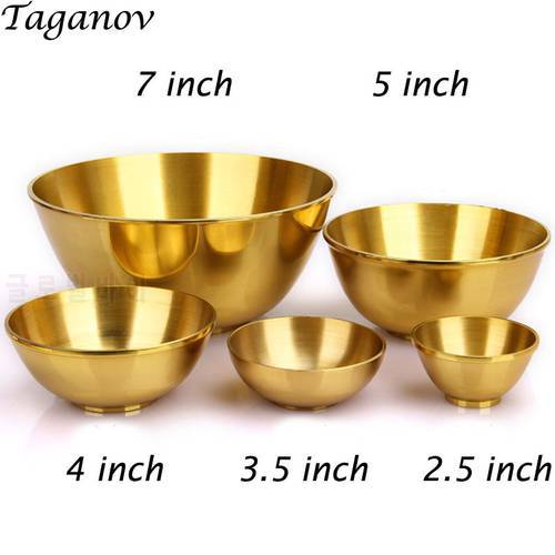 Thick copper bowls water bowl golden ornaments tableware Home Furnishing Buddhist bowl make offerings to Buddha decorate crafts