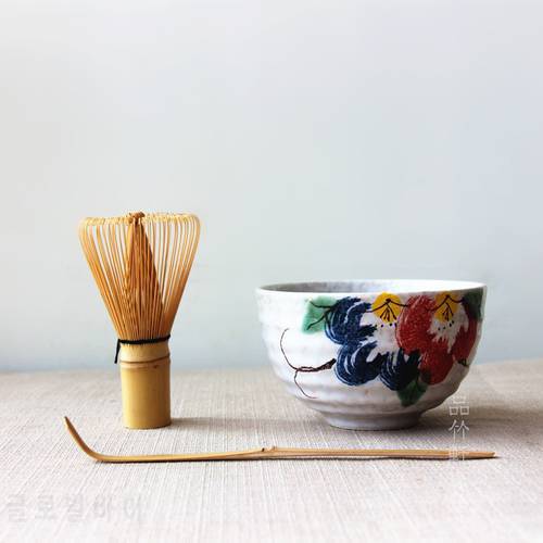 Elegant Traditional Matcha Natural Bamboo Matcha Whisk Scoop Ceremic Matcha bowl whisk holder Japanese Matcha tea Sets Giftset