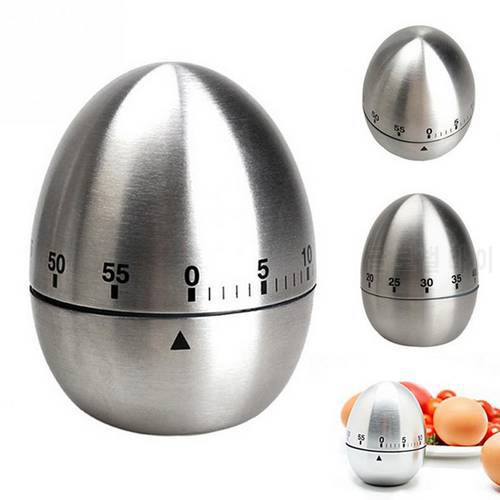 UPORS Creative Egg Timer Stainless Steel Manual Kitchen Cooking Timer Mechanical Rotating Alarm with 60 Minutes Cooking Gadgets