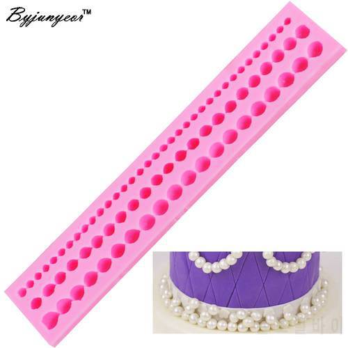 Byjunyeor M037 Pearl String Beads UV Resin Silicone Mold Fondant Chocolate Candy Lollipop Crystal Epoxy Soft Clay Bake Tool