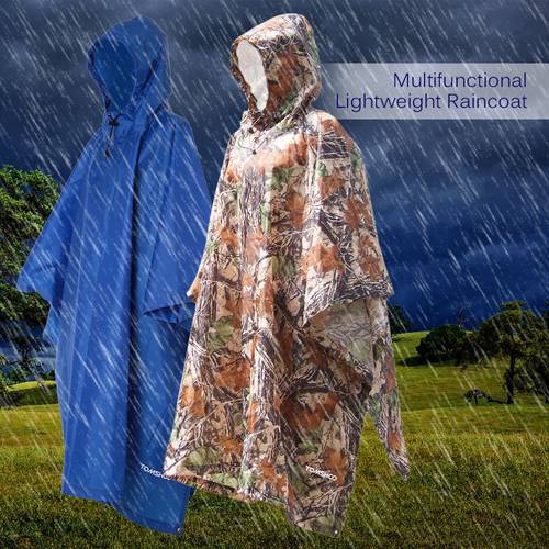 3 in 1 Raincoat Backpack Rain Cover Waterproof Rain coat with Hood Hiking Cycling Rain Cover Poncho Outdoor Camping Tent Mat