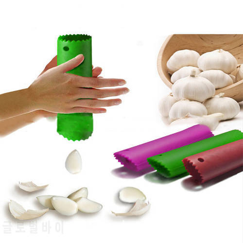 Funny Silicone Garlic Peeler Easy Useful Roller Peeling Tube Garlic Peeler Cooking Gadget Kitchen Tools 5 Colors