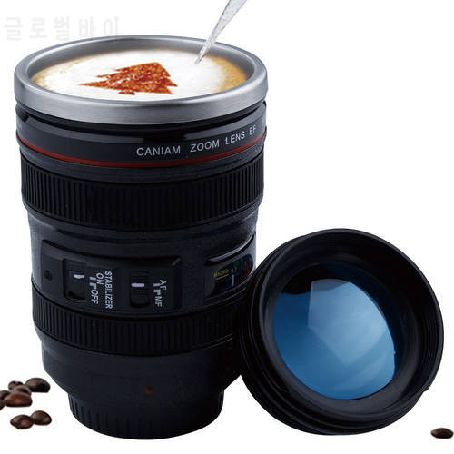 Creative 400ml Stainless steel liner Camera Lens Mugs Coffee Tea Cup Mugs With Lid Novelty Gifts Thermocup Thermo mug